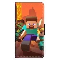 Husa personalizata tip carte HQPrint pentru Samsung Galaxy A13 5G, model Minecraft 1, multicolor, S1D1M0125