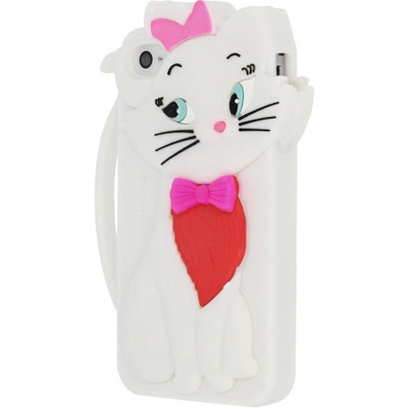 Husa APPLE iPhone 4\4S - 3D (Cat Alb)