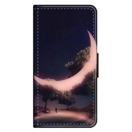 Husa personalizata tip carte HQPrint pentru Samsung Galaxy A14, model Moon in the Trees, multicolor, S1D1M0331