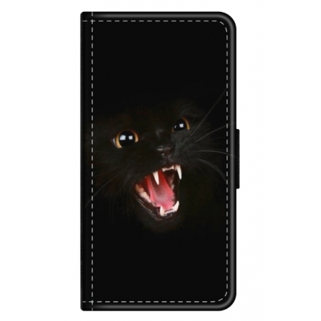 Husa personalizata tip carte HQPrint pentru Samsung Galaxy A21S, model Black Cat 2, multicolor, S1D1M0016