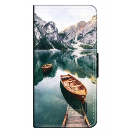 Husa personalizata tip carte HQPrint pentru Samsung Galaxy A22, model Boats, multicolor, S1D1M0024