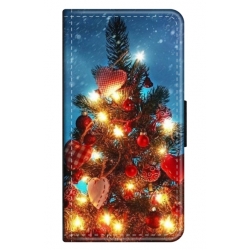 Husa personalizata tip carte HQPrint pentru Samsung Galaxy A22 5G, model Christmas Tree 2, multicolor, S1D1M0058