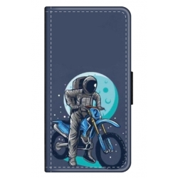 Husa personalizata tip carte HQPrint pentru Samsung Galaxy A22 5G, model Biker Astronaout, multicolor, S1D1M0375