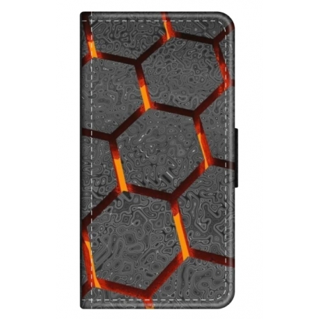 Husa personalizata tip carte HQPrint pentru Samsung Galaxy A23, model Lava Hex, multicolor, S1D1M0265