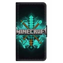 Husa personalizata tip carte HQPrint pentru Samsung Galaxy A40, model Minecraft 2, multicolor, S1D1M0126