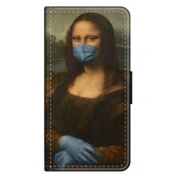Husa personalizata tip carte HQPrint pentru Samsung Galaxy A51, model Covid Mona Lisa, multicolor, S1D1M0327