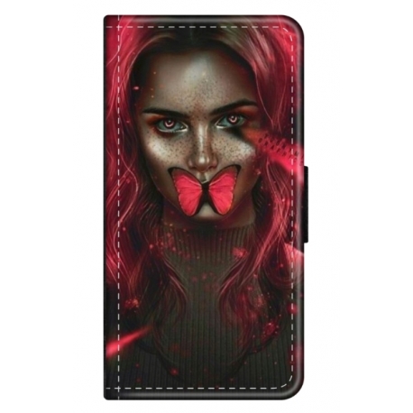 Husa personalizata tip carte HQPrint pentru Samsung Galaxy A52, model Butterfly Mouth 2, multicolor, S1D1M0352