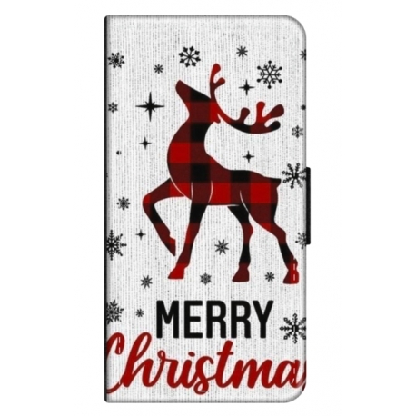 Husa personalizata tip carte HQPrint pentru Samsung Galaxy A52 5G, model Merry Christmas Reindeer 1, multicolor, S1D1M0049