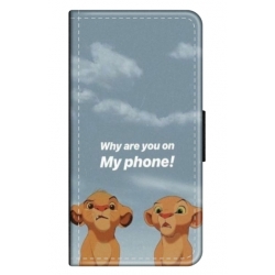 Husa personalizata tip carte HQPrint pentru Samsung Galaxy M11, model Why are you on my phone, multicolor, S1D1M0220