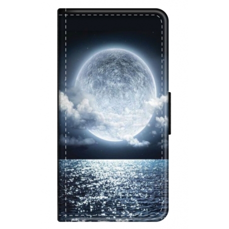Husa personalizata tip carte HQPrint pentru Samsung Galaxy M21, model Moon Sky, multicolor, S1D1M0228