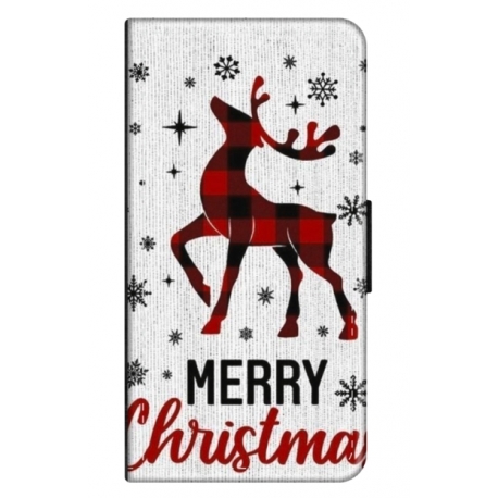 Husa personalizata tip carte HQPrint pentru Samsung Galaxy S7 Edge, model Merry Christmas Reindeer 1, multicolor, S1D1M0049