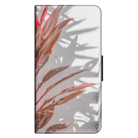 Husa personalizata tip carte HQPrint pentru Samsung Galaxy S21 FE, model Leaf Design 4, multicolor, S1D1M0155
