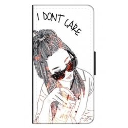 Husa personalizata tip carte HQPrint pentru Samsung Galaxy S21 Ultra, model I dont care, multicolor, S1D1M0320