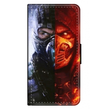 Husa personalizata tip carte HQPrint pentru Samsung Galaxy S22 Ultra, model Mortal Kombat, multicolor, S1D1M0130