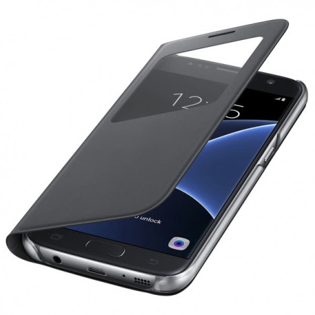 Husa SAMSUNG Galaxy A3 2016 - S-View Cover (Negru)