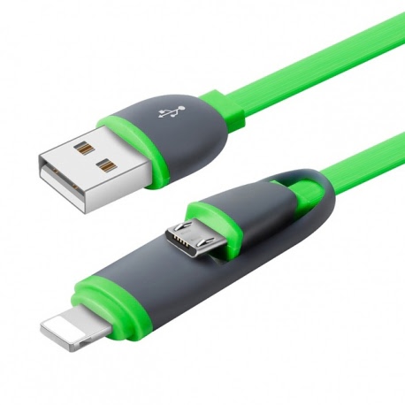 Cablu Date MicroUSB & APPLE iPhone 5\6\7 (Verde)