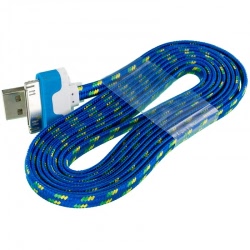 Cablu Date Textil APPLE iPhone 4 (Albastru)