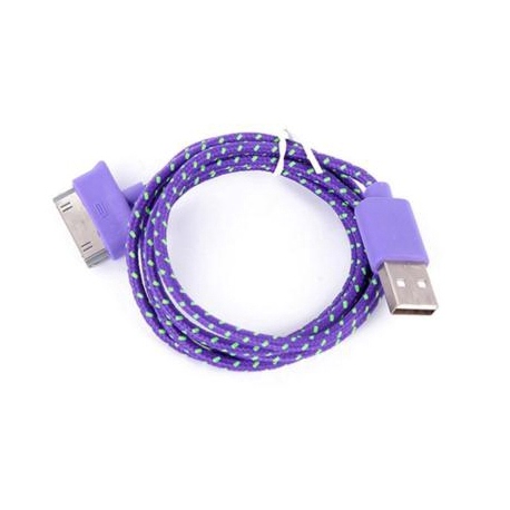 Cablu Date Textil Rotund APPLE iPhone 4 (Violet)