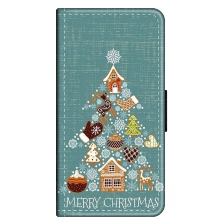 Husa personalizata tip carte HQPrint pentru Samsung Galaxy S23 Plus, model Merry Christmas 1, multicolor, S1D1M0056