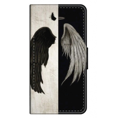 Husa personalizata tip carte HQPrint pentru Samsung Galaxy S23, model Angel Wings, multicolor, S1D1M0004