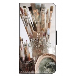 Husa personalizata tip carte HQPrint pentru Samsung Galaxy S23, model Brush, multicolor, S1D1M0282