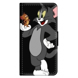 Husa personalizata tip carte HQPrint pentru Samsung Galaxy S24, model Tom and Jerry 2, multicolor, S1D1M0204