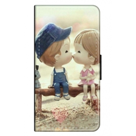 Husa personalizata tip carte HQPrint pentru Samsung Galaxy S24, model Kiss, multicolor, S1D1M0259