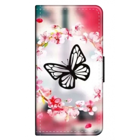 Husa personalizata tip carte HQPrint pentru Samsung Galaxy S24, model Butterfly 8, multicolor, S1D1M0380