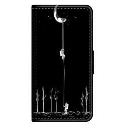 Husa personalizata tip carte HQPrint pentru Apple iPhone 7 Plus, model Climbing to the Moon, multicolor, S1D1M0233