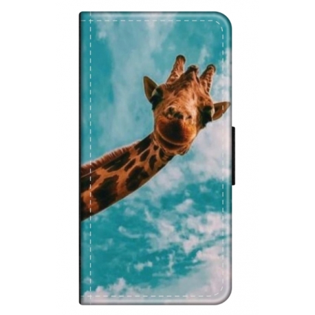 Husa personalizata tip carte HQPrint pentru Apple iPhone 7, model Giraffe 2, multicolor, S1D1M0096