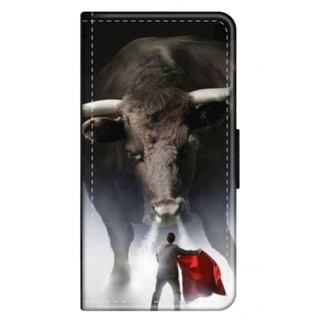 Husa personalizata tip carte HQPrint pentru Apple iPhone 7, model Bull, multicolor, S1D1M0205