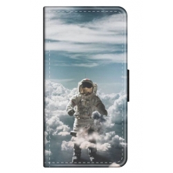 Husa personalizata tip carte HQPrint pentru Apple iPhone 7, model Astronaut in the Clouds, multicolor, S1D1M0290