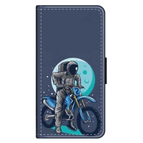 Husa personalizata tip carte HQPrint pentru Apple iPhone 8, model Biker Astronaout, multicolor, S1D1M0375