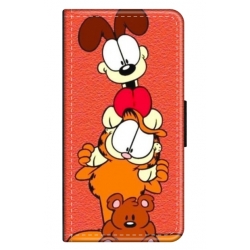 Husa personalizata tip carte HQPrint pentru Apple iPhone 12 Pro, model Garfield, multicolor, S1D1M0085