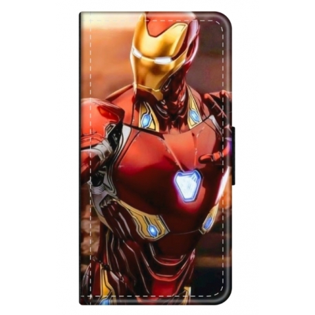 Husa personalizata tip carte HQPrint pentru Apple iPhone 14 Pro, model Iron Man 1, multicolor, S1D1M0102