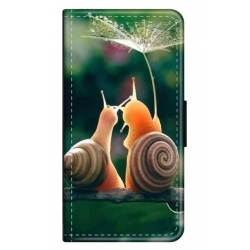 Husa personalizata tip carte HQPrint pentru Apple iPhone 14 Pro, model Snail, multicolor, S1D1M0231