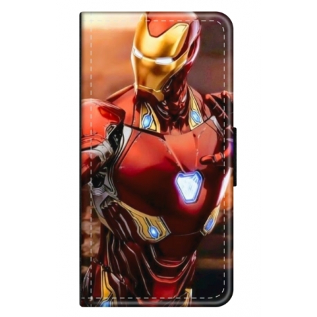 Husa personalizata tip carte HQPrint pentru Apple iPhone 14, model Iron Man 1, multicolor, S1D1M0102