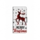 Husa personalizata tip carte HQPrint pentru Apple iPhone 15 Plus, model Merry Christmas Reindeer 1, multicolor, S1D1M0049