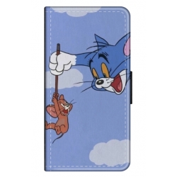 Husa personalizata tip carte HQPrint pentru Apple iPhone 15 Plus, model Tom and Jerry 1, multicolor, S1D1M0203