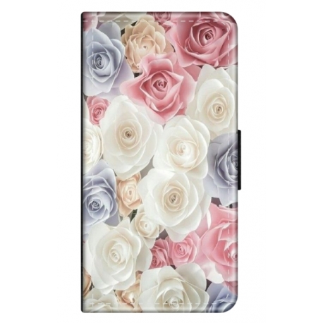 Husa personalizata tip carte HQPrint pentru Apple iPhone 15 Plus, model Flowers 23, multicolor, S1D1M0385