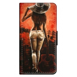 Husa personalizata tip carte HQPrint pentru Apple iPhone 15, model Sexy Lady, multicolor, S1D1M0113