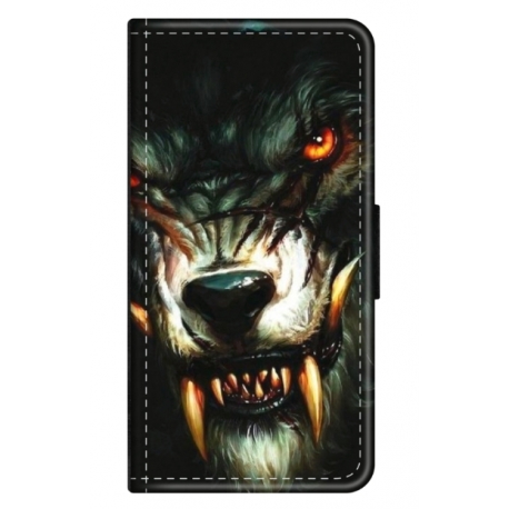 Husa personalizata tip carte HQPrint pentru Apple iPhone SE2, model Wolf, multicolor, S1D1M0286