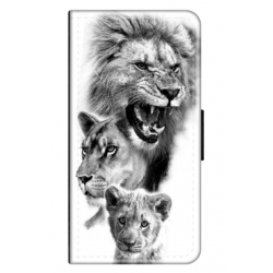 Husa personalizata tip carte HQPrint pentru Apple iPhone X, model Lion 3, multicolor, S1D1M0118