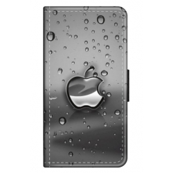 Husa personalizata tip carte HQPrint pentru Apple iPhone XS, model Rainy Apple logo, multicolor, S1D1M0148
