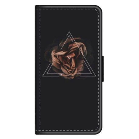 Husa personalizata tip carte HQPrint pentru Apple iPhone XS, model Triangle Rose, multicolor, S1D1M0316