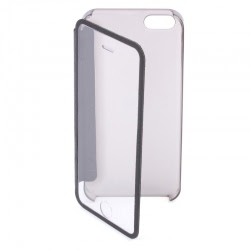 Husa APPLE iPhone 4\4S - Mega S-View (Negru&Transparent)