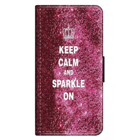 Husa personalizata tip carte HQPrint pentru Xiaomi 13, model Keep Calm and Sparkle On, multicolor, S1D1M0252