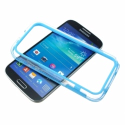 Bumper Silicon SAMSUNG Galaxy S4 (Transparent/Albastru)