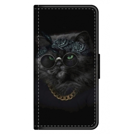 Husa personalizata tip carte HQPrint pentru Xiaomi Mi 10T Lite 5G, model Black Cat 4, multicolor, S1D1M0097