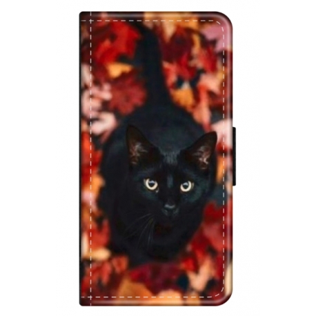 Husa personalizata tip carte HQPrint pentru Xiaomi Poco C40, model Black Cat 3, multicolor, S1D1M0017